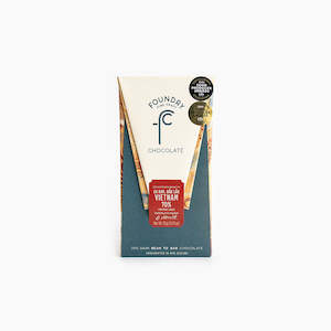 New Zealand Made Bean To Bar Chocolate: Foundry Single Origin Vietnam 70% Dark Chocolate Bar