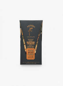 New Zealand Made Bean To Bar Chocolate: Foundry Uganda x Thomson Ex-Bourbon Barrel Aged Single Malt Whisky 70% Dark Chocolate Bar