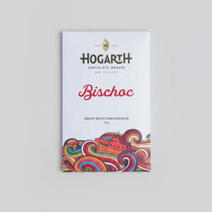 New Zealand Made Bean To Bar Chocolate: Hogarth Bischoc 46% Milk Chocolate Bar