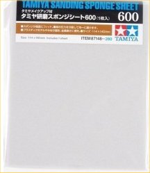 Tamiya Sanding Sponge – 1pce – 114x140mm – 600grit – 87148 – Mr Models