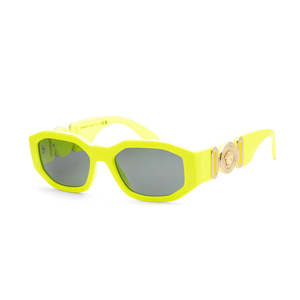 Versace Oval Medusa Temple Glasses Biggie Highlighter Yellow Green