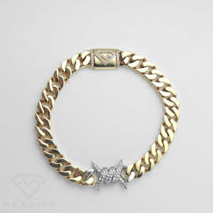 Jewellery: 9 carat Ice Barb Curb Bracelet