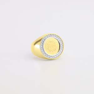 Jewellery: 9ct Kingdom of Tonga Ring 22k Coin