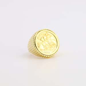 Half Sovereign Ring Fluted Style