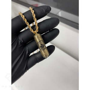 9ct Gold Mythology Medusa Tube Pendant