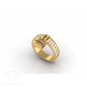Rings: MR MONEY Padlock 9ct Rose Gold Diamond Ring