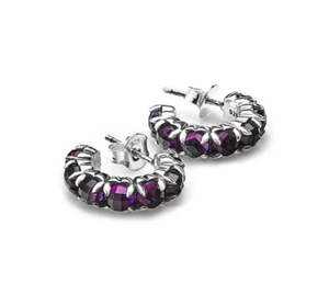 STOLEN GIRLFRIENDS CLUB | Halo Cluster Amethyst Hoop Earrings