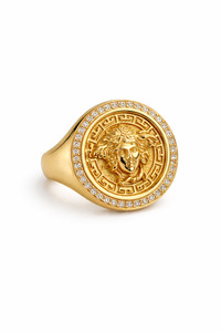 Rings: 9ct Mythology Medusa Ring With Diamonds