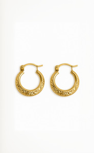 9ct Yellow Pattern Earrings