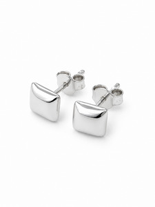 9ct White Gold Dome Earrings