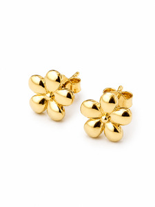 9ct Yellow Gold Flower Earrings
