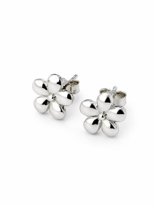 9ct White Flower Earrings