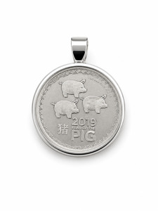 1 oz Silver 2019 Year of the Pig Pendant