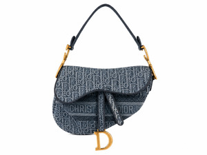Specials: Christian Dior Saddle Bag Blue Oblique Canvas Gold Hardware