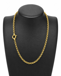 Necklaces: Gold Belcher Chain 45cm 6mm 15.8g