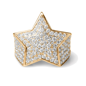 Rings: 9ct Gold Iced Out Star Diamond Ring