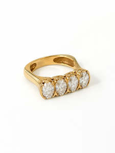 Rings: 9ct Ring With Oval Diamonds 4cts 1/1