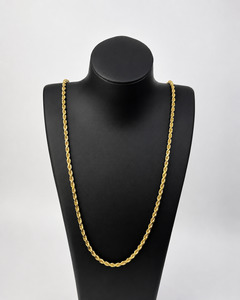 Necklaces: 14ct Gold Rope Twist Chain 3.5mm