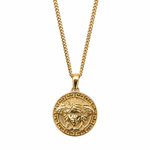 Jewellery: 9ct Gold Mythology Medusa Small Pendant + 45cm Chain