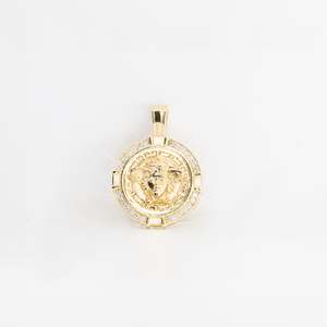 9ct Gold Diamond Frame Mythology Medusa Pendant