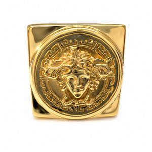 9ct Gold Square Mythology Medusa Ring