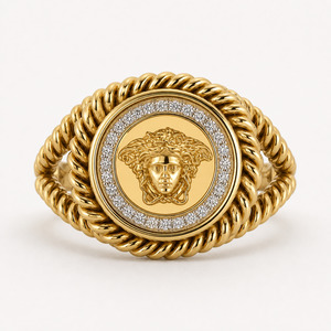 9ct Gold Diamond Mythology Medusa Twist Women's Ring
