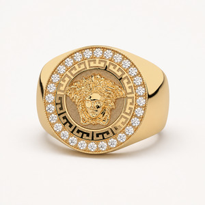 9ct Gold and Diamond Mythology Medusa Ring