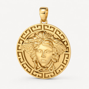 9ct Gold Large Mythology Medusa Pendant