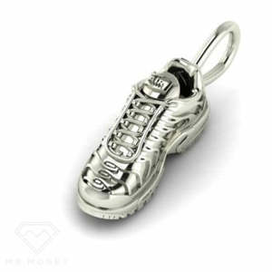 Sneakers: Sterling Silver Tn Shoe Pendant + Chain Combo
