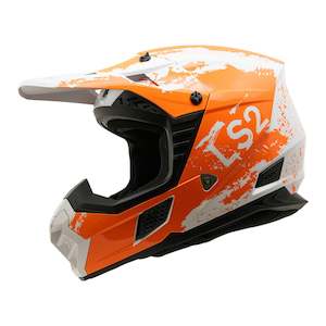 Helmets: LS2 MX706 COZ Hyde Helmet - Orange / White 06