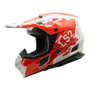 Helmets: LS2 MX706 COZ Hyde Helmet - Red / White 06