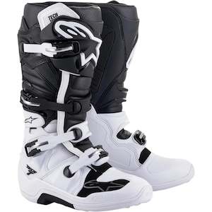 Dirt Adult Gear Boots: Tech-7 MX Boots White/Black