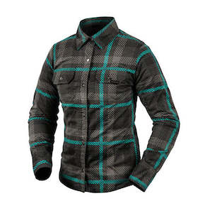 Road Womens Jackets: RJAYS REGIMENT 2 Reinforced LADIES Shirt Black/Teal - Urban/Cruiser