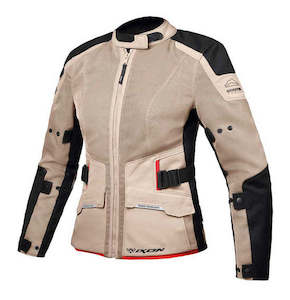 Road Womens Jackets: Ixon M-NJORD Lady Jacket Snd/Blk/Red - Touring Ventilated
