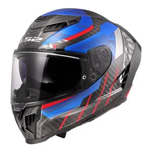 Ls2 Helmets: LS2 FF807 Dragon Trax - Blue / Red / Carbon 06