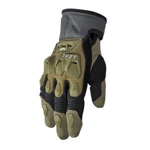 Dirt Adult Gear Gloves: THOR GLOVE TERRAIN ARMY/CHARCOAL