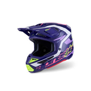 Dirt Adult Gear Helmets: S-M7 Deed Helmet Purple/Pink Gloss