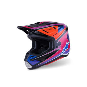 Dirt Adult Gear Helmets: S-M7 Fuse Helmet Blue/Purple/Pink Gloss