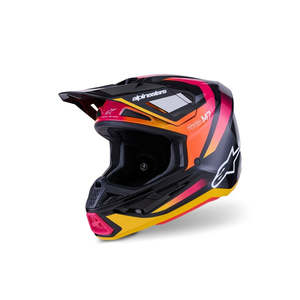 Dirt Adult Gear Helmets: S-M7 Rise Helmet Black/Yellow Fluoro/Pink Gloss