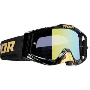 Dirt Adult Gear Goggles: GOGGLES THOR MX SNIPER PRO DIVIDE GOLD BLACK