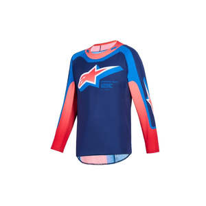 Dirt Youth Gear Jerseys: Youth Supertech Vista Jersey Dark Navy/Hot Coral/Cobalt