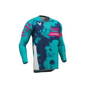 Dirt Youth Gear Jerseys: THOR MX YOUTH LAUNCHMODE BLEACH WHITE/AQUA
