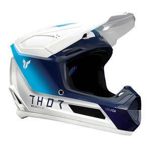 Dirt Youth Gear Helmets: THOR HELMET FLEET STORM WHITE/NAVY YOUTH