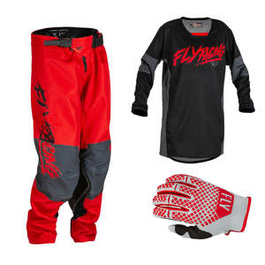 Fly Racing 1: Fly Kinetic Khaos Black/Red 2023 Youth Combo