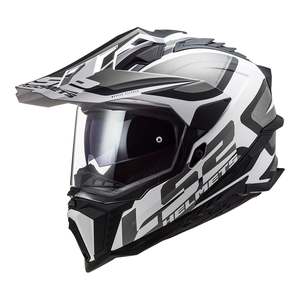 Ls2 Helmets: LS2 MX701 Explorer Alter Helmet HPFC - Matte Black / White 06