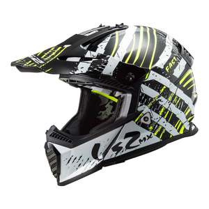 Ls2 Helmets: LS2 MX437 Fast Evo Verve Helmet - Black / White