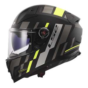 Ls2 Helmets: LS2 FF811 Vector II Helmet Tron - Matte Black / Hi-Vis Yellow
