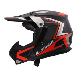 Ls2 Helmets: LS2 MX706 COZ Frontier II Helmet - Red / Black / Titanium 06