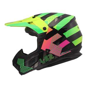 Ls2 Helmets: LS2 MX706J COZ Junior Helmet - Chromatic Black / Hi-Vis Pink 06