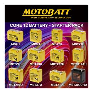 Motobatt: Motobatt Starter Pack Core - 12 Batteries
